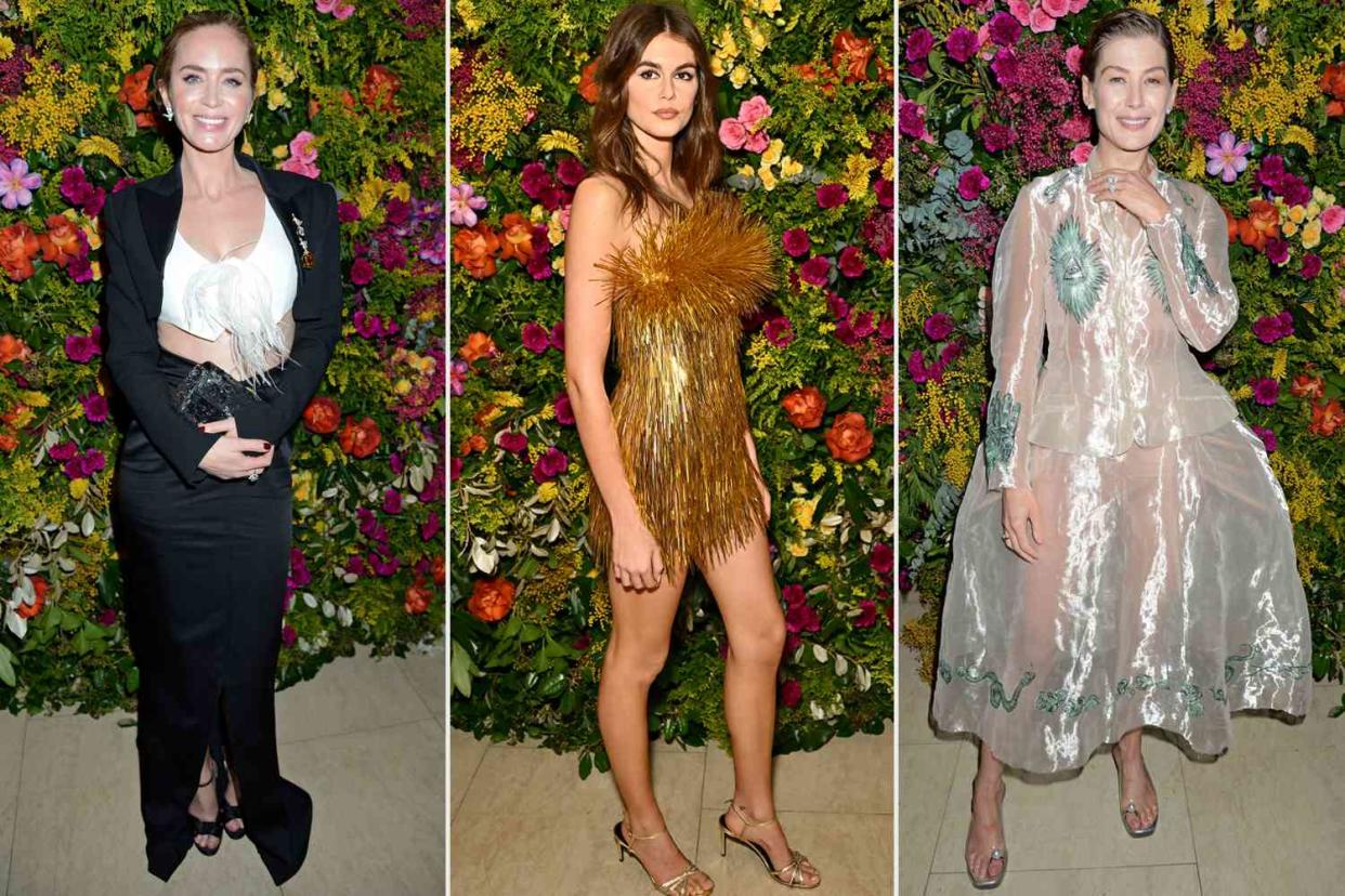 <p>Richard Young/Shutterstock; Jed Cullen/Dave Benett/Getty Images; Richard Young/Shutterstock </p> Emily Blunt, Kaia Gerber and Rosamund Pike attend the British Vogue and Tiffany & Co. celebrate Fashion and Film party at Annabel