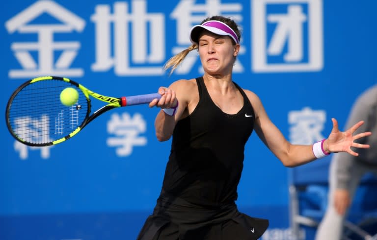 Eugenie Bouchard during a match at the Shenzhen Open WTA tennis tournament in China's Guangdong province on January 7, 2016