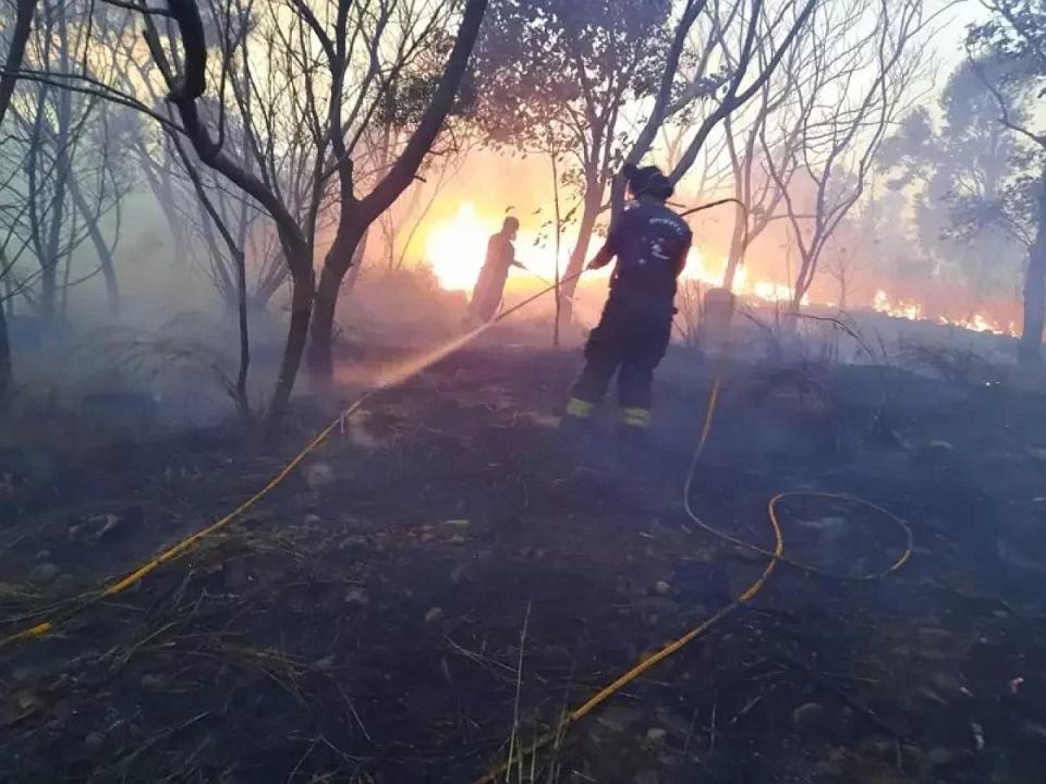 苗栗客家民族春節過後就掃墓，1日18起火警消防人員疲於奔命。（圖：消防局提供）