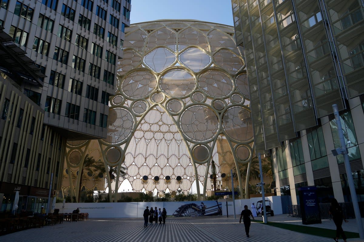 The Al Wall Dome inside Expo City, Dubai, United Arab Emirates on Monday, November 27, 2023. Representatives will gather at the venue from November 30 to December 12 for the 28th UN Climate Change Conference, known as Cop28  (AP)