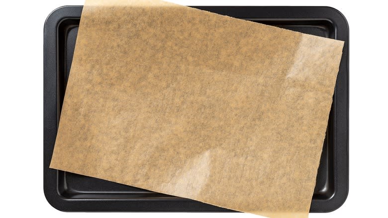 baking sheet with parchment paper