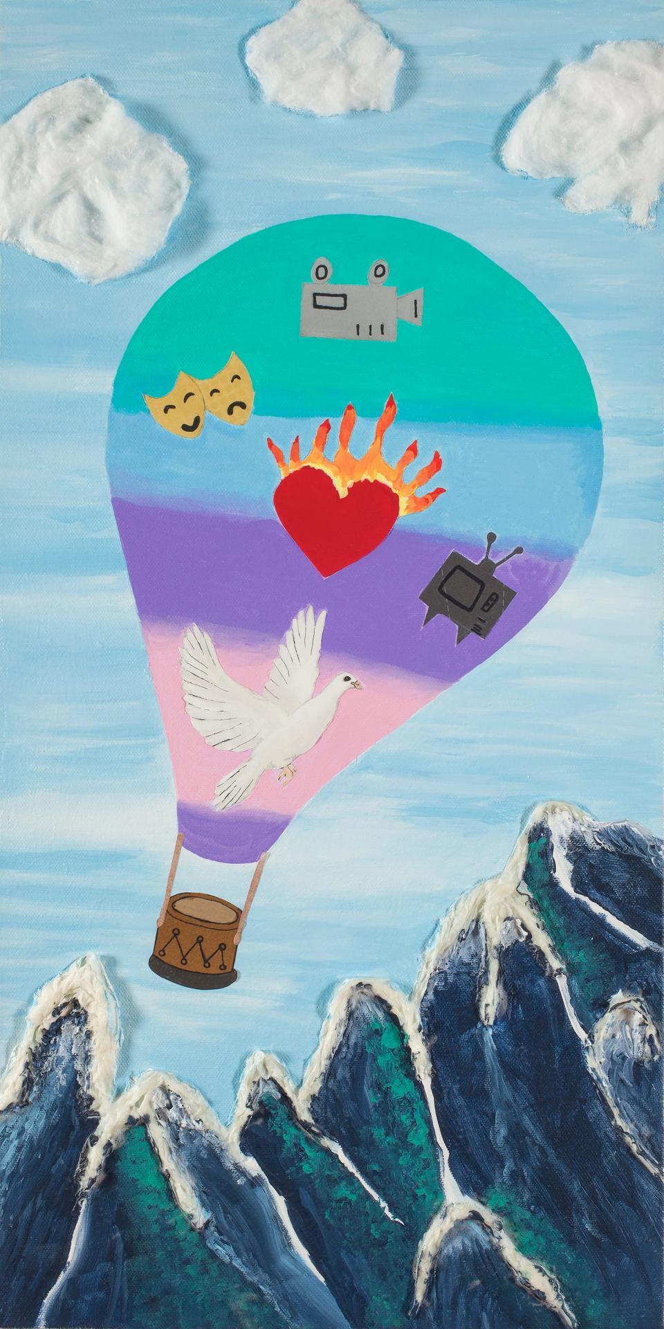 "Never Give Up" by 12-year-old Quinalia, is part of the Art with a Heart Healthcare show at MOCA Jacksonville.
