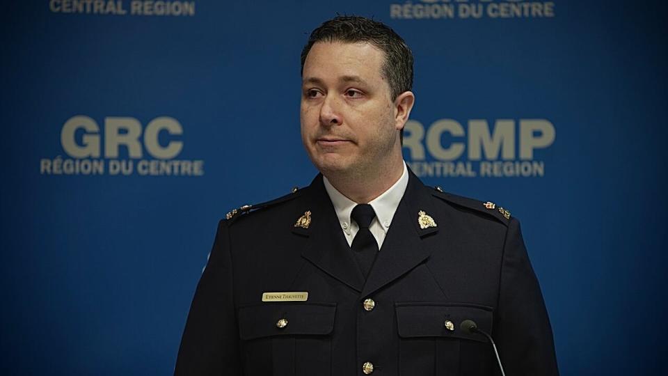 RCMP Insp. Etienne Thauvette talks at a press conference on June 6, 2024 about the investigation into a human smuggling ring based along the St. Lawrence River.