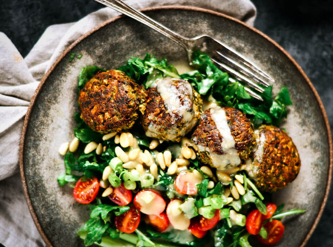 Whole30 Blender Cauliflower Falafel Tahini Bowl