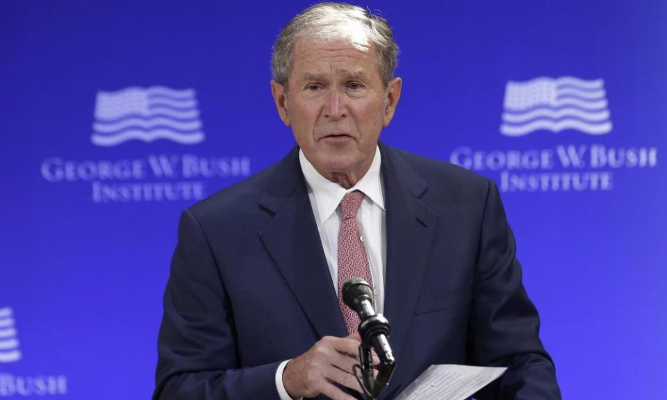 George W Bush speaking at a forum in New York on 19 October 2017.