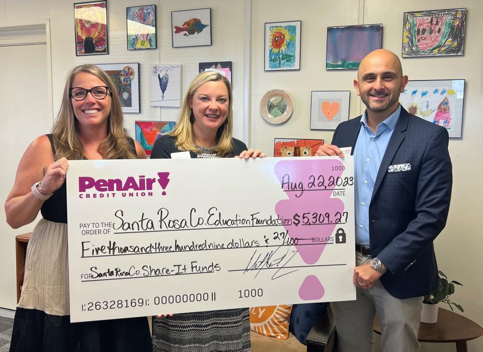 Members of Pen Air Credit Union's Share It program have contributed over $5,300 to support the Santa Rosa Education Foundation this year.