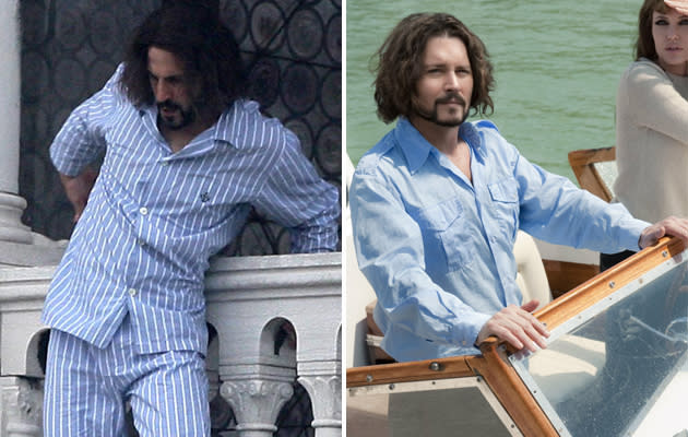 <b>Movie star stunt doubles</b><br><br> <b>Beard science…</b> this pajama-clad double for <b>Johnny Depp</b> was required to jump from a Venetian balcony during filming of ‘The Tourist’, while the man himself got to hang out on a yacht with Angelina Jolie. Life’s not fair. (Credit: Rex) <br><br><b>[Related gallery: <a href="http://uk.movies.yahoo.com/photos/best-movie-star-lookalikes-slideshow/" data-ylk="slk:Best movie star lookalikes;elm:context_link;itc:0;sec:content-canvas;outcm:mb_qualified_link;_E:mb_qualified_link;ct:story;" class="link  yahoo-link">Best movie star lookalikes</a>]</b>