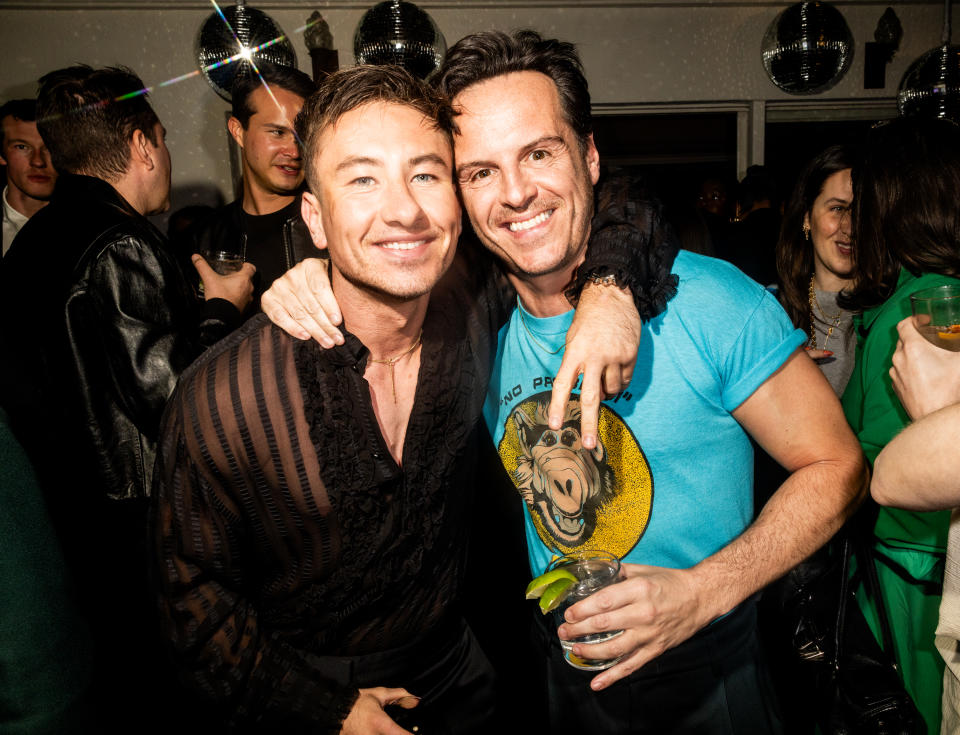 LOS ANGELES, CALIFORNIA - JANUARY 05: (L-R) Barry Keoghan and Andrew Scott attend W Magazine's Annual Best Performances Party at Chateau Marmont on January 05, 2024 in Los Angeles, California. (Photo by Roger Kisby/Getty Imagesfor W Magazine)