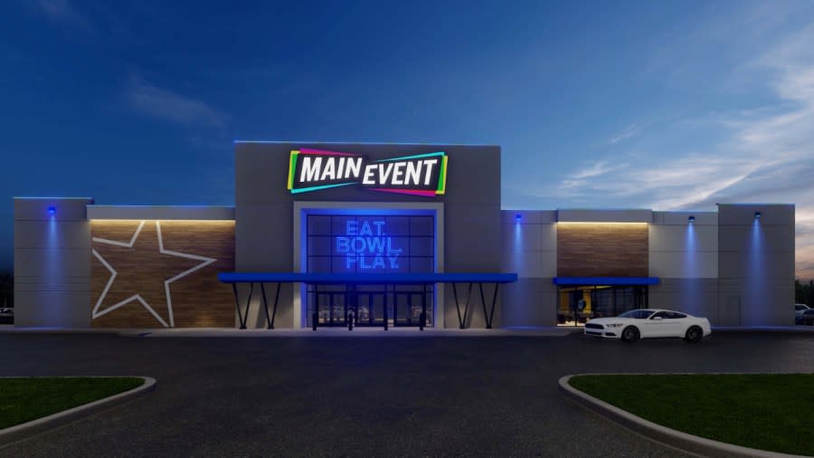 A rendering of the Main Event being built near Woodland Mall.
