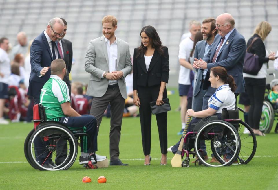 <p>While at Croke Park, the Royals spoke to players involved in community outreach projects.</p>
