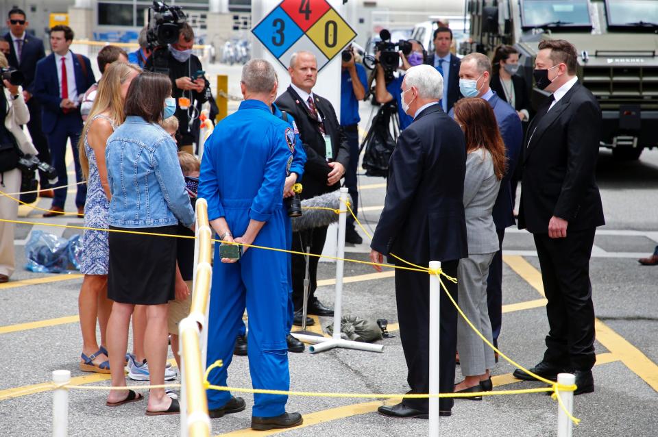 spacex demo 2 launch astronauts families elon musk crew dragon