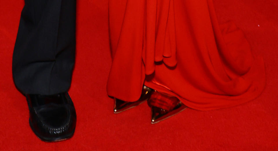 A closer look at Lea Michele's shoes. 