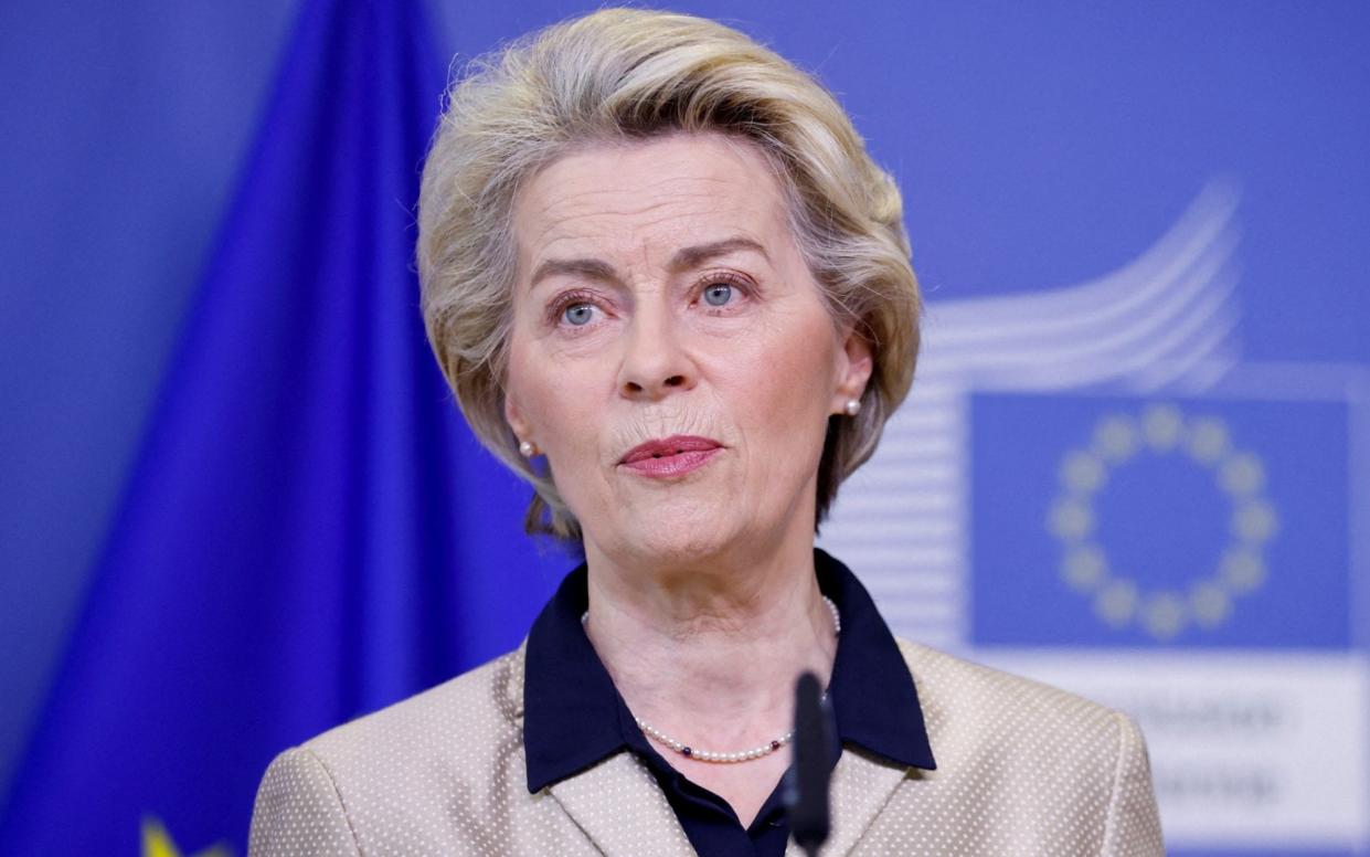 Ursula von der Leyen, the European Commission president, will meet Rishi Sunak in London on Monday - Johanna Geron/Reuters