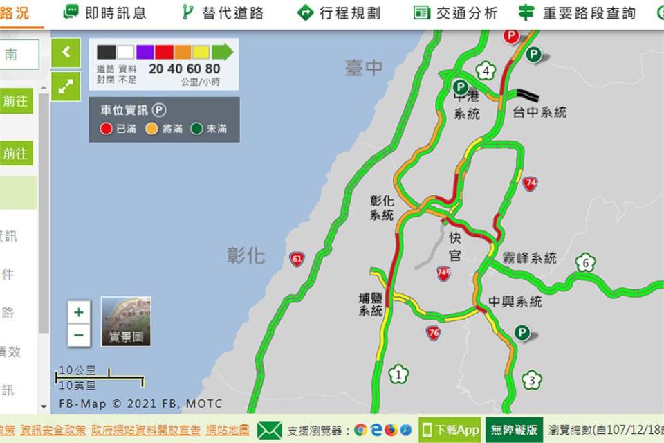 快新聞／清明連假首日南下湧車潮 國1王田、彰化路段時速不到40公里