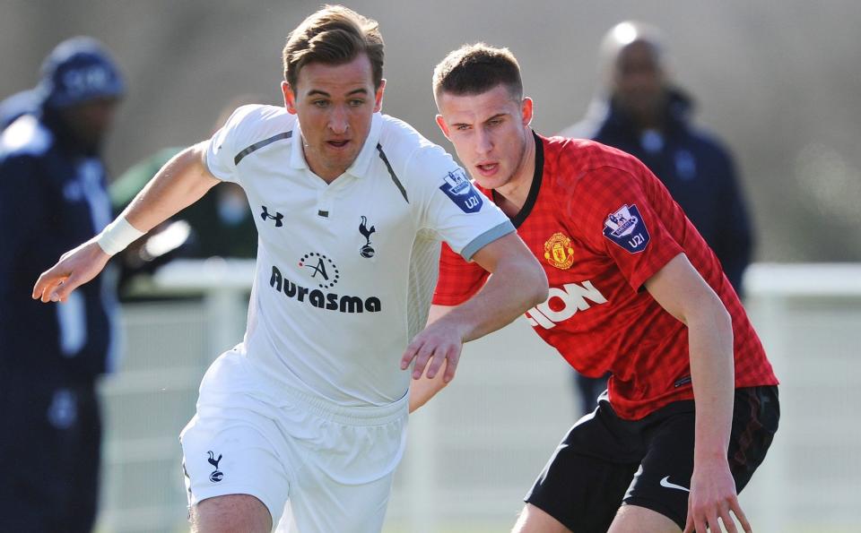 Harry Kane in action for Tottenham in the U21 Premier League in 2013