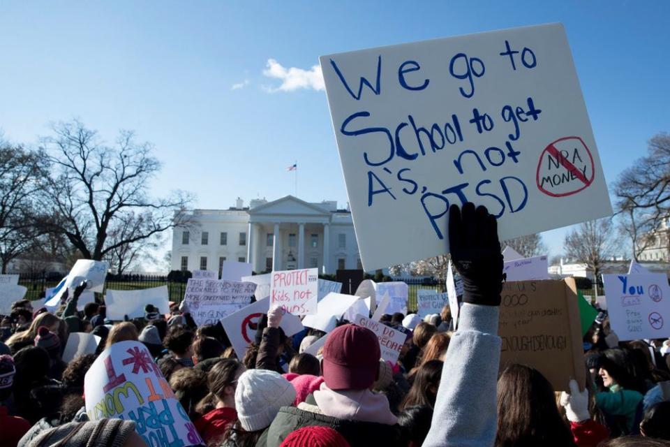 A rally on Pennsylvania Avenue across the street from the White House