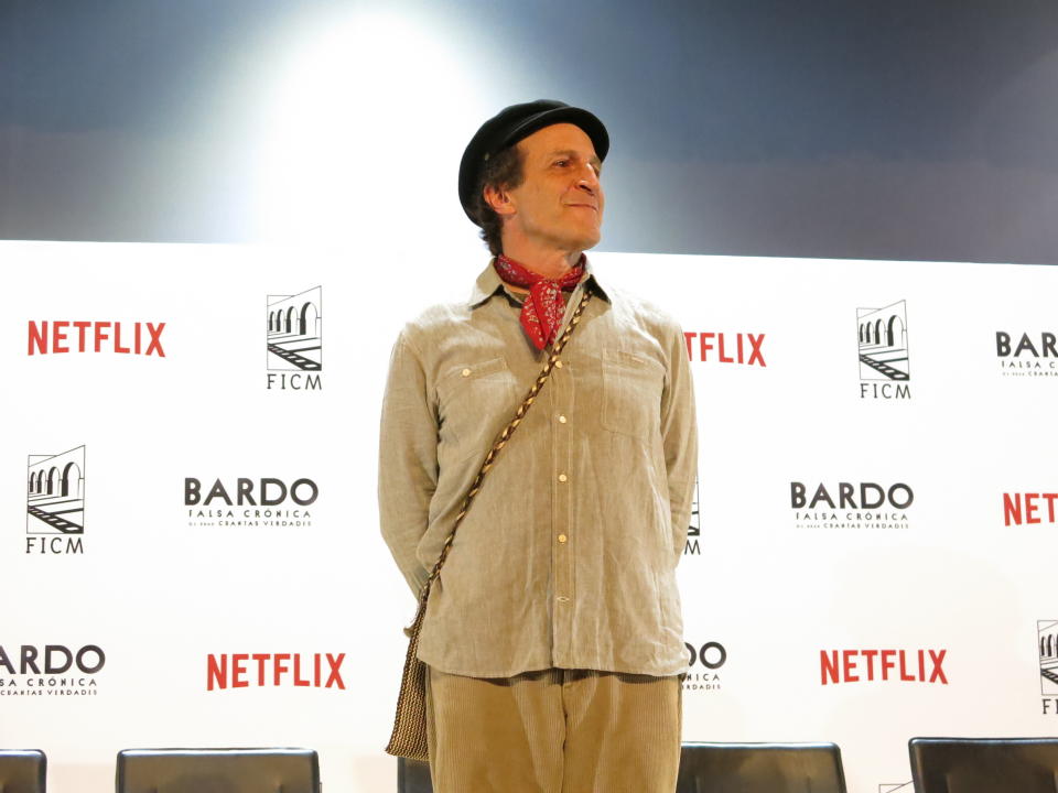 El actor mexicano Daniel Giménez Cacho posa durante una conferencia de prensa para promover la película "Bardo" en el Festival Internacional de Cine de Morelia en Morelia, México, el sábado 22 de octubre de 2022. (Foto AP/ Berenice Bautista)