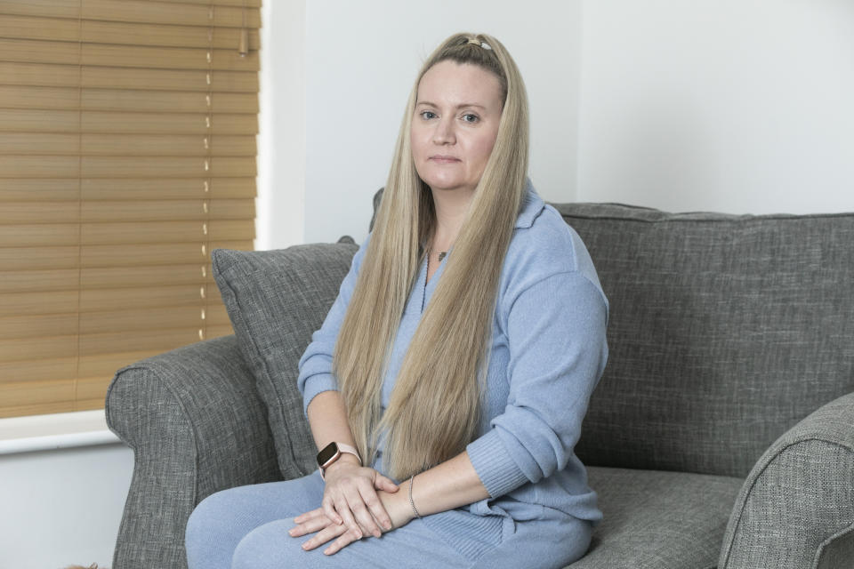 Joanna Cox, 38, suffers with Idiopathic hypersomnia, a condition that sees her sleep for up to 22 hours a day. (Lee McLean/SWNS)