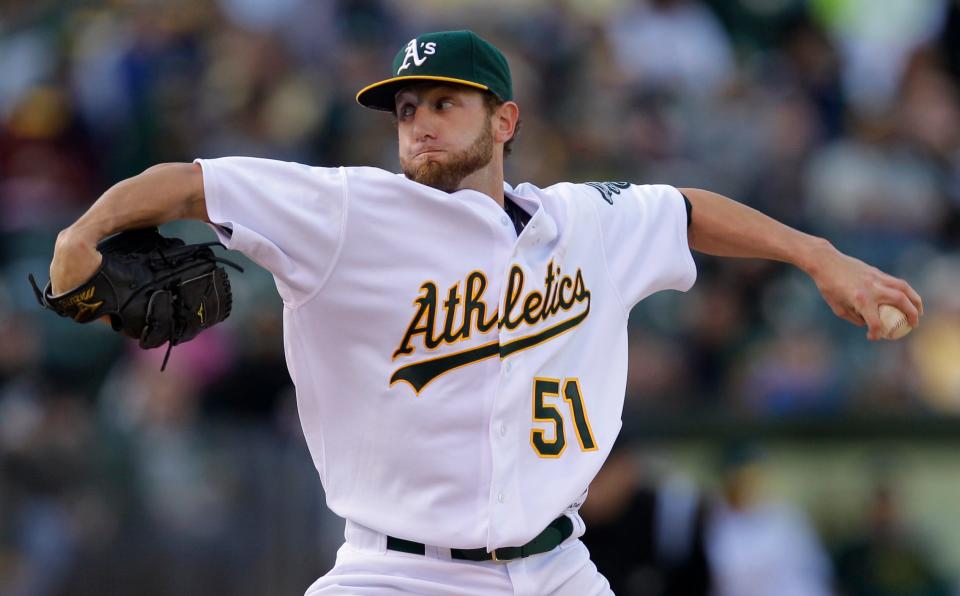 Left-hander Dallas Braden pitched for the A's for five seasons from 2007-11 and is one of 23 pitchers in MLB history to throw a perfect game.