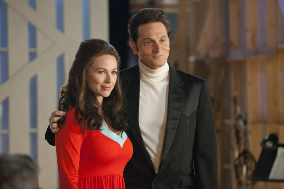 Jewel as June Carter Cash and Matt Ross as Johnny Cash in the Lifetime Original Movie, "Ring of Fire."