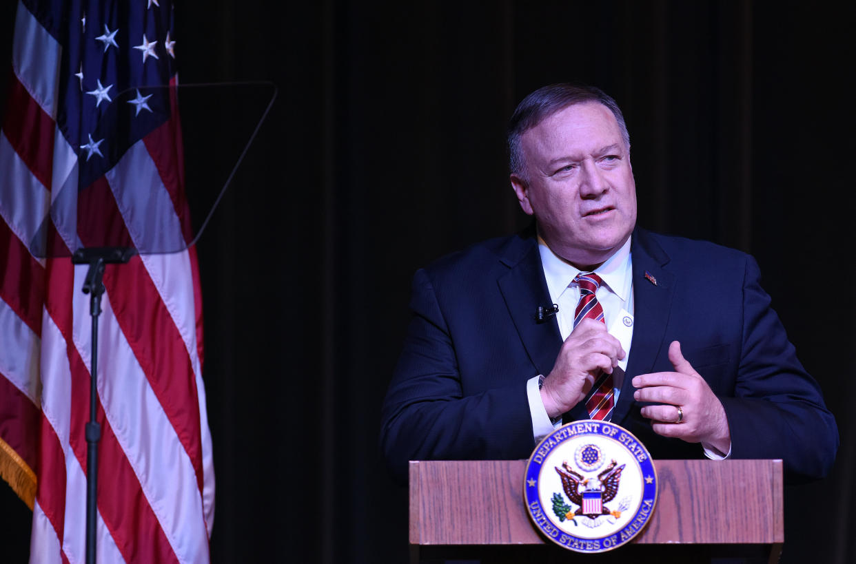 Secretary of State Mike Pompeo reportedly went off on an NPR reporter for asking him questions about Ukraine during an interview. (Photo: Barcroft Media via Getty Images)