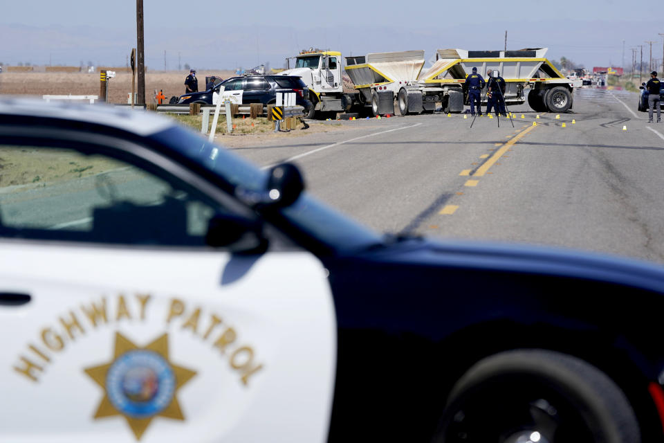 Image: The scene of a deadly crash in Holtville, Calif. (Gregory Bull / AP)