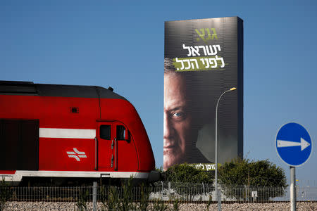 A campaign billboard of Benny Gantz, a former Israeli armed forces chief and the head of a new political party, Israel Resilience, can be seen in Tel Aviv, Israel January 29, 2019. REUTERS/Amir Cohen