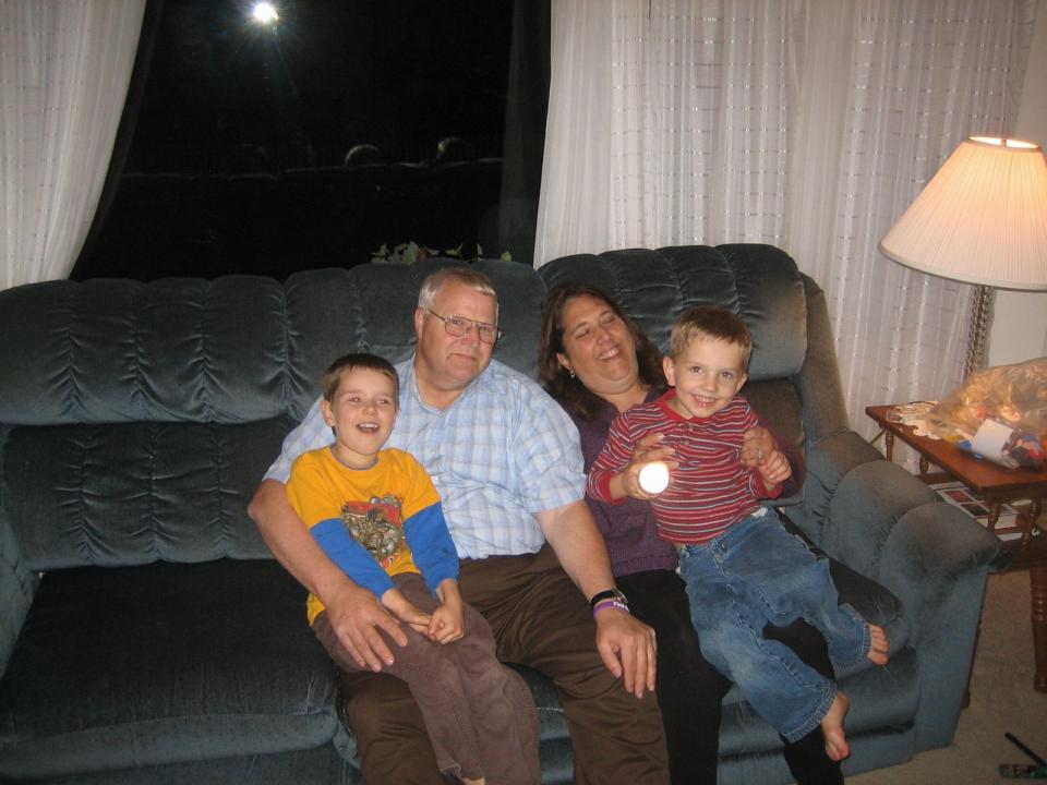 Chuck and Judy Cox are seen here with their grandsons. (The Cox Family)