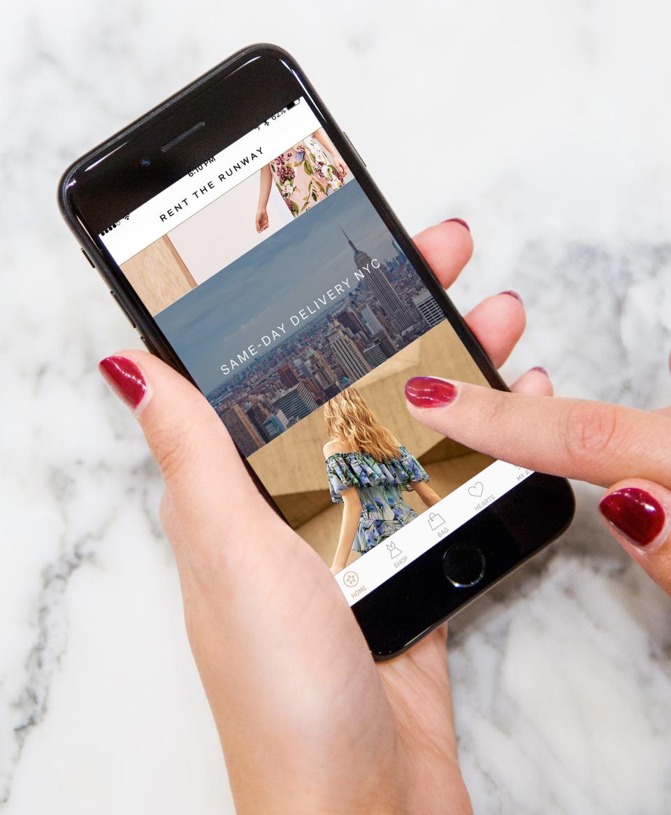The Rent the Runway app for same-day delivery in New York City.