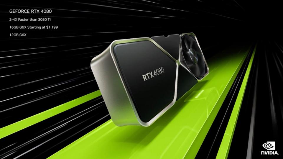 ▲GeForce RTX 4080則將以899美元起跳價格銷售，預計上市時間則是今年11月