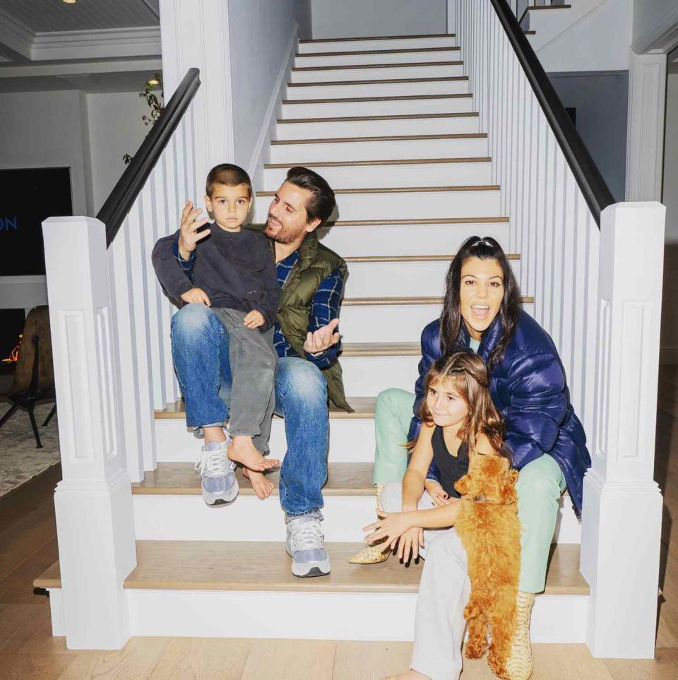 Kourtney Kardashian and Scott Disick with their kids