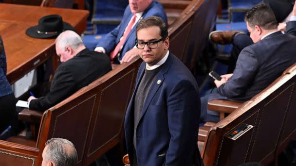 PHOTO: U.S. Republican Representative from New York George Santos looks on as the House of Representatives continues voting for new speaker at the U.S. Capitol, Jan. 5, 2023, in Washington. (Mandel Ngan/AFP via Getty Images)