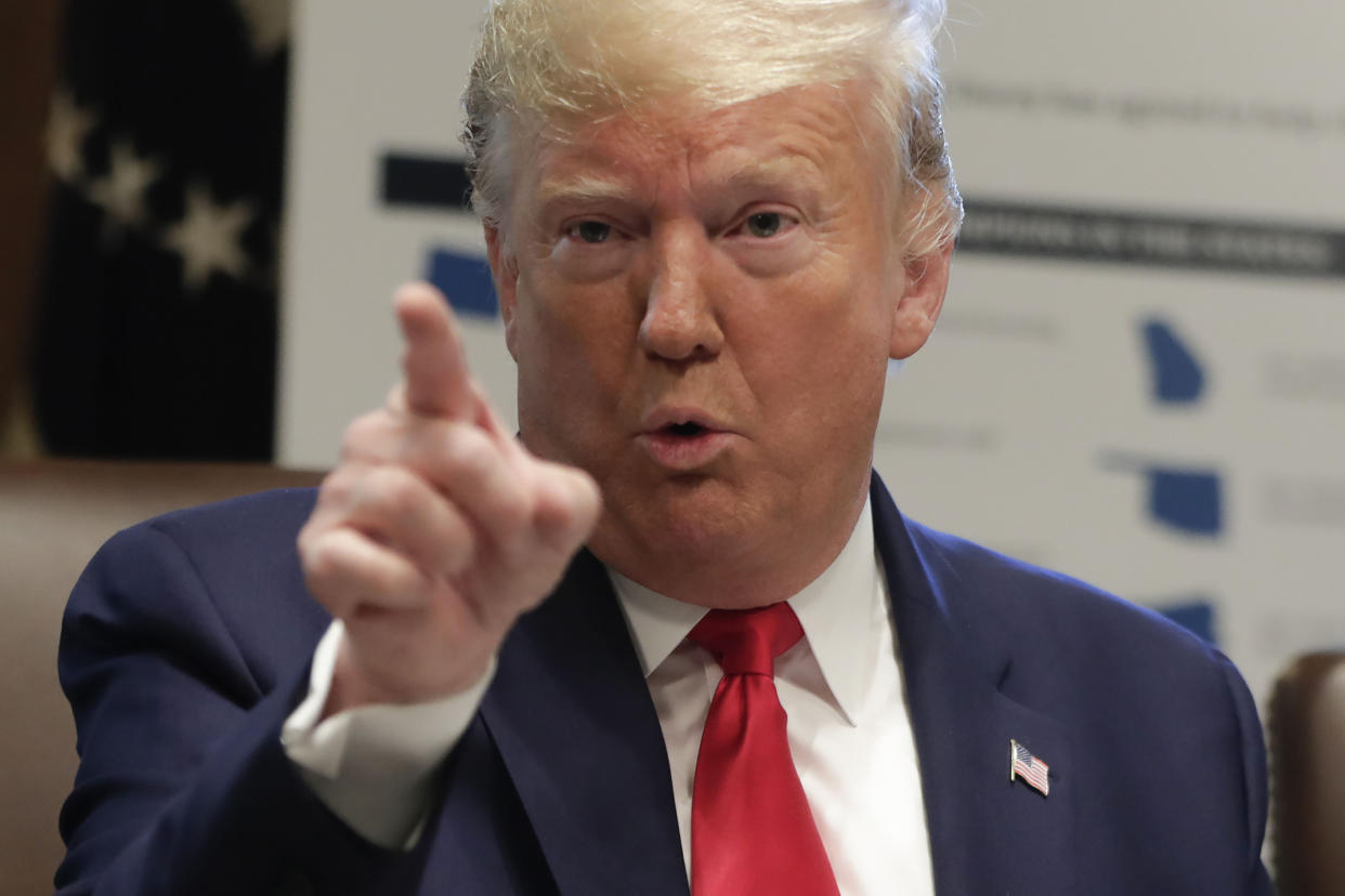 President Trump during a Cabinet meeting on Monday. (Photo: Pablo Martinez Monsivais/AP)