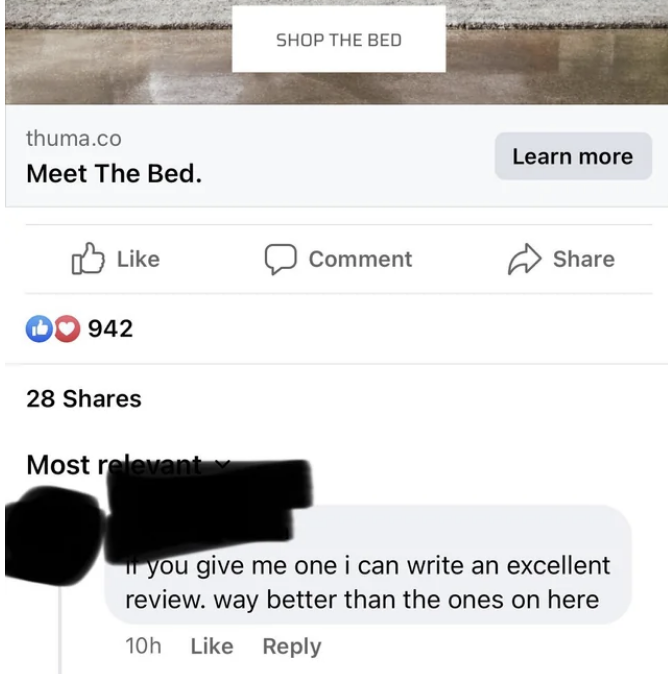 "if you give me one i can write an excellent review."