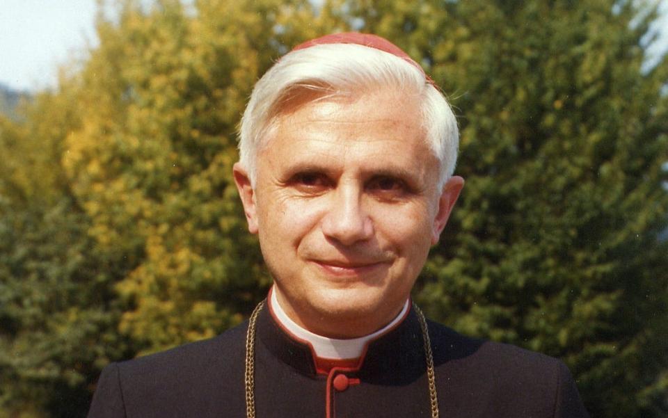 (FILES) This file handout photo taken in 1979 shows then Cardinal Joseph Ratzinger, later Pope Benedict XVI, visiting Aschau am Inn, Bavaria, where he went to school from 1932 to 1937. - Former pope Benedict XVI failed to stop four clergymen accused of child sex abuse in the Catholic Church in Munich, the law firm that carried out a key probe said on January 20, 2022. The ex-pontiff -- who was the archbishop of Munich and Freising from 1977 to 1982 -- has "strictly" denied any responsibility, said lawyer Martin Pusch of Westpfahl Spilker Wastl which was tasked by the church to carry out the probe. (Photo by Handout / Handout / AFP) (Photo by HANDOUT/Handout/AFP via Getty Images) - HANDOUT /AFP