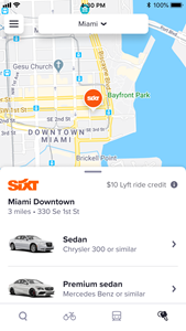 Lyft Rentals Booking with SIXT