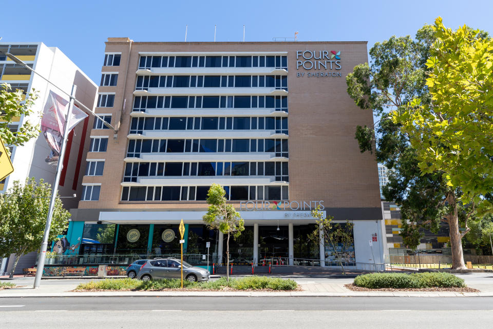 The security guard was working at the Four Points Sheraton hotel, Perth and two nearby regions went into lockdown following a Covid-19 hotel quarantine breach. Source: AAP