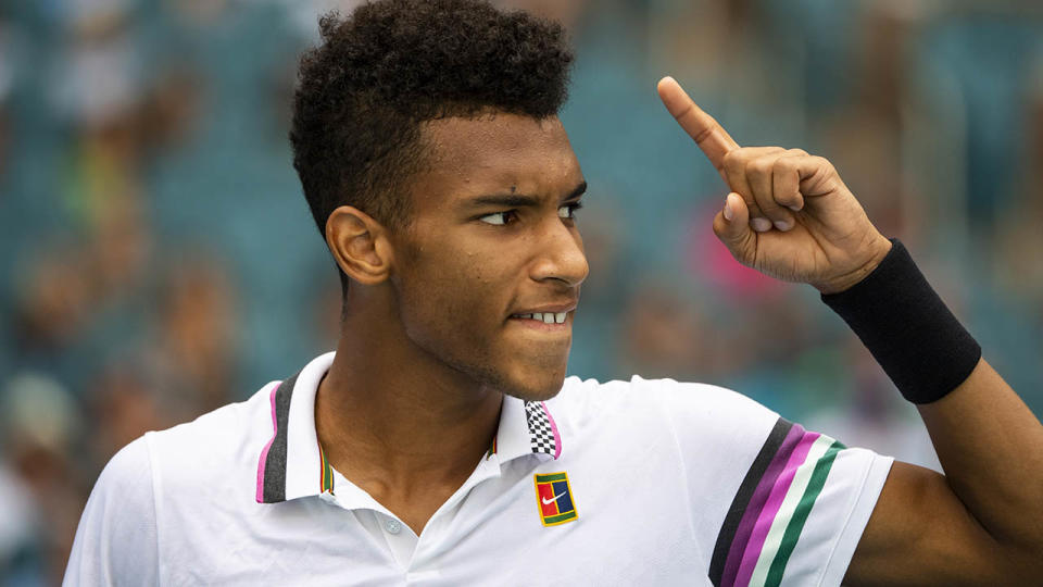 Felix Auger-Aliassime in action. (Photo by TPN/Getty Images)