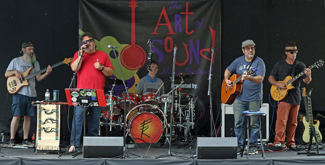 “Medicine Crow” performs on stage during the Art of Sound, Arts on the Square and Flea Fest held Saturday, June 25, 2022, in Uptown Shelby.