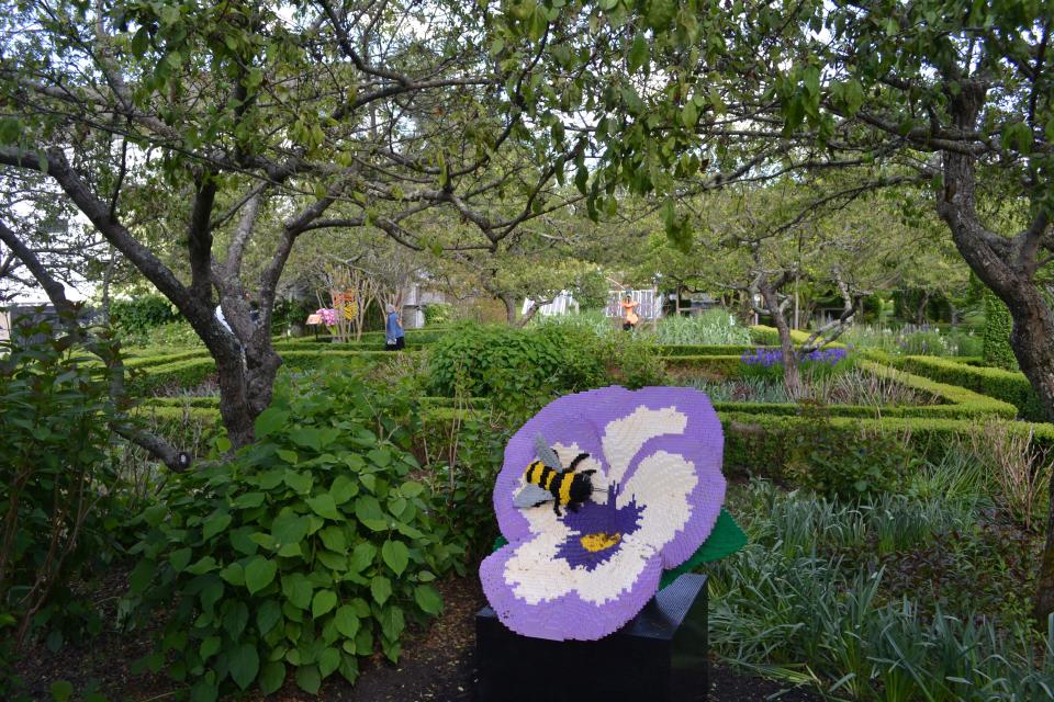 The Nature Connects exhibit by LEGO artist Sean Kenney  is on display at Green Animals Topiary Gardens in Portsmouth every day through September 10, 2023.