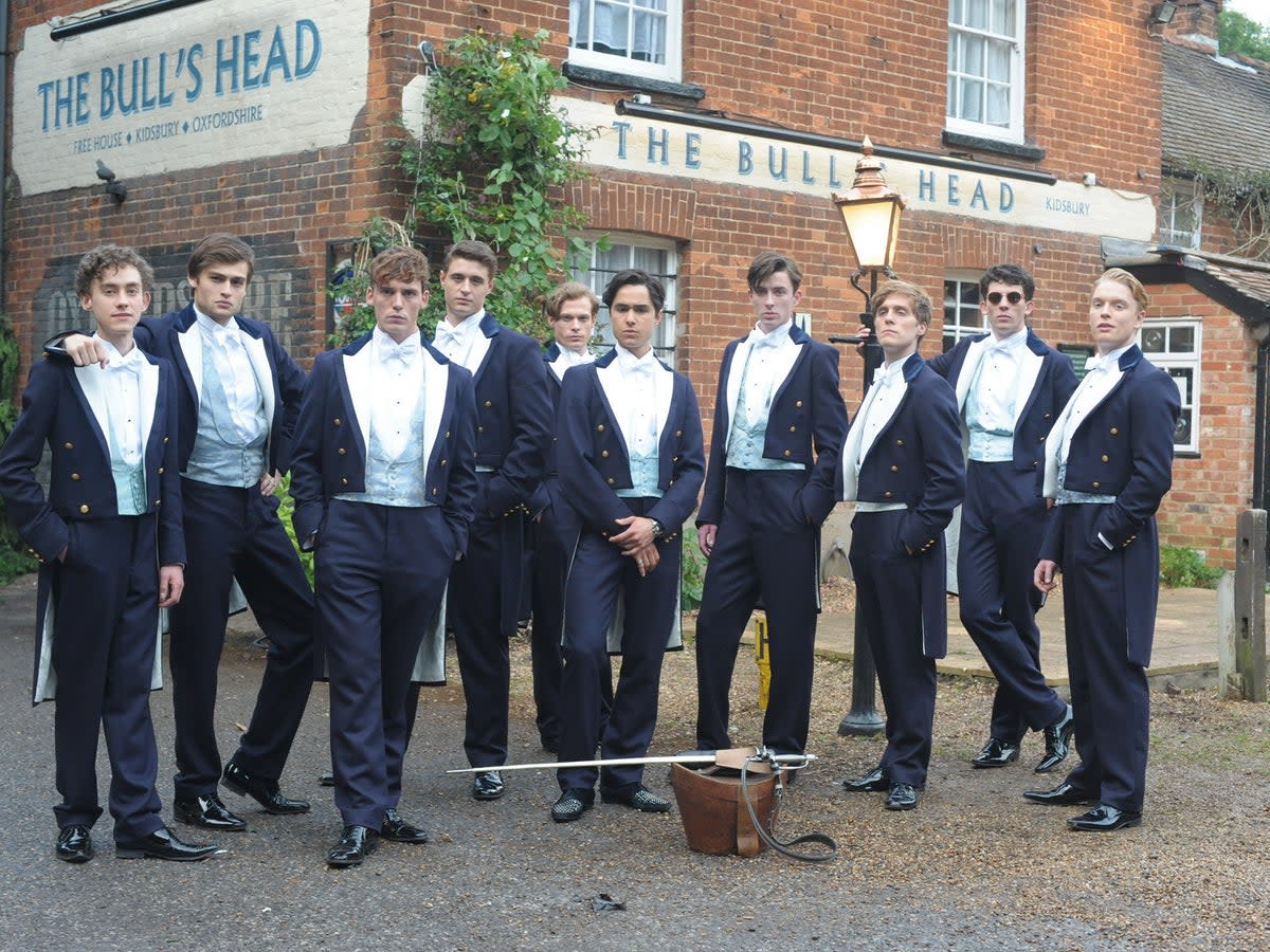The cast of ‘The Riot Club’ featuring Olly Alexander (far left)