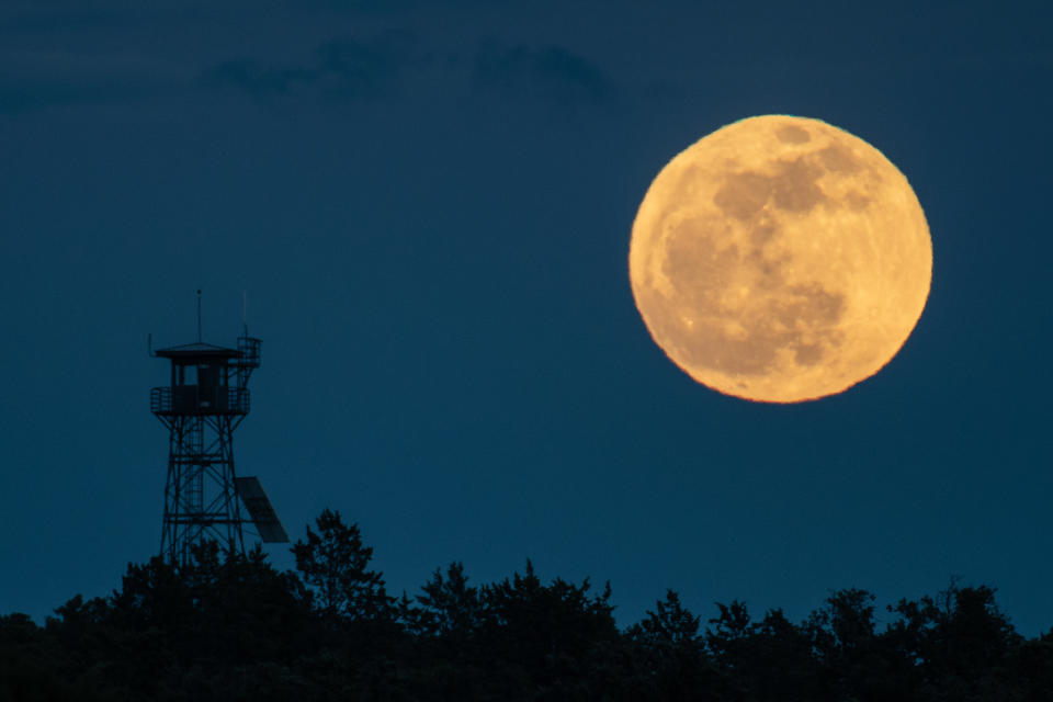 the full moon in the night sky