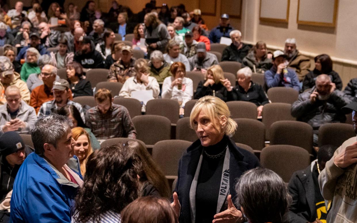 Erin Brockovich at a town hall - Michael Swensen/Getty