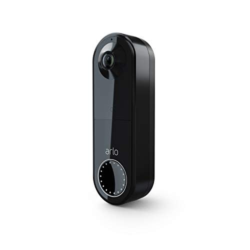 Arlo Essential Video Doorbell Wire-Free - HD Video, 180° View, Night Vision, 2 Way Audio, Direct to Wi-Fi No Hub Needed, Wire Free or Wired, Black - AVD2001B, 1 Count (Pack of 1) (AMAZON)