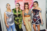 <p>LAS VEGAS, NV – SEPTEMBER 22: (L-R) Leigh-Anne Pinnock, Perrie Edwards, Jesy Nelson, and Jade Thirlwall of Little Mix attend the 2017 iHeartRadio Music Festival at T-Mobile Arena on September 22, 2017 in Las Vegas, Nevada. (Photo: Getty Images for iHeartRadio) </p>