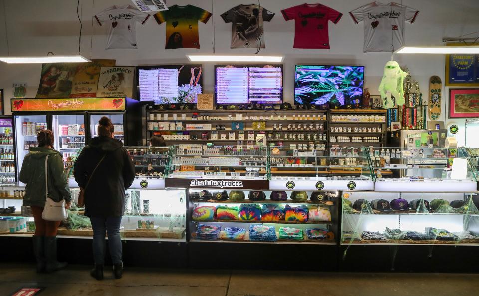 Inside Compassionate Heart Dispensary in Ukiah, California in Mendocino County.