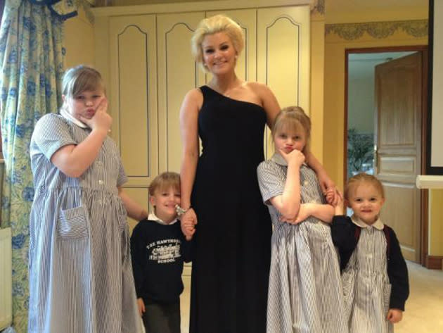 Celebrity photos: Kerry Katona tweeted this cute snap of her and her four children, Molly, Lilly, Max and Heidi. She tweeted the image with the caption: “Check out are mol and lil lol xxxx” [sic]