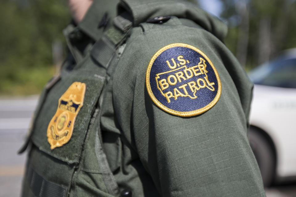 A patch on the uniform of a U.S. Border Patrol agent at a highway checkpoint on 1 August 2018 in West Enfield, Maine: Getty Images