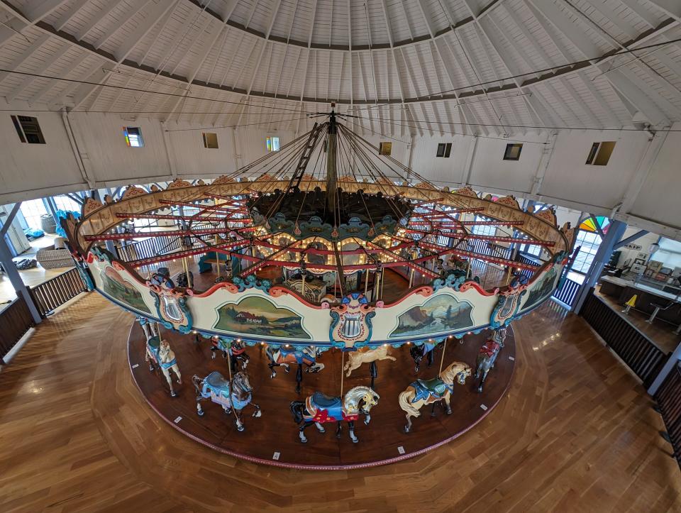 The historic Santa Monica Pier Carousel in Santa Monica, California.