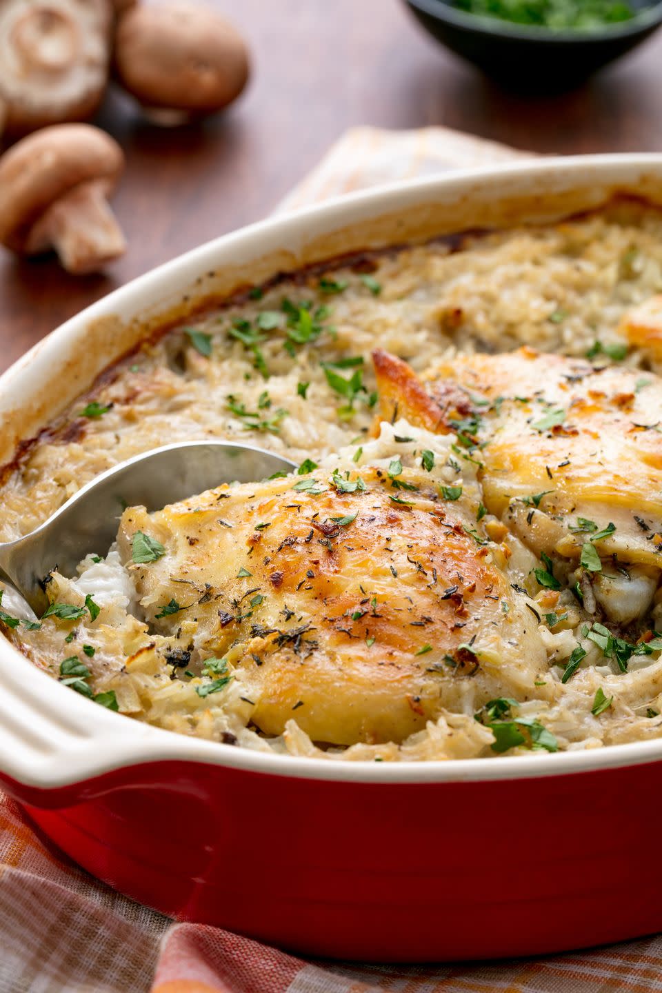 <p>Is there anything more comforting than a chicken & rice casserole? We actually don't think so. It's the type of recipe we turn to time after time again.</p><p>Get the <a href="https://www.delish.com/uk/cooking/recipes/a28895565/easy-chicken-rice-casserole-recipe/" rel="nofollow noopener" target="_blank" data-ylk="slk:Chicken & Rice Casserole" class="link ">Chicken & Rice Casserole</a> recipe. </p>
